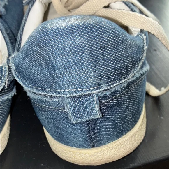 Zara Denim Blue and Cream Casual Sneakers - Picture 9 of 10